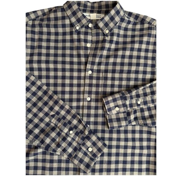 Old Navy Blue & Gray Plaid Button Down Shirt Size L - Picture 4 of 11